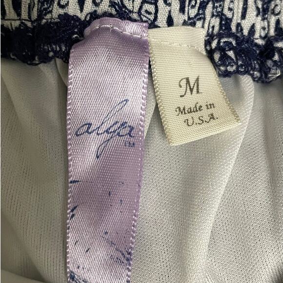 Alya Blue Geo-print Striped Column Skirt size Medium - Picture 5 of 7